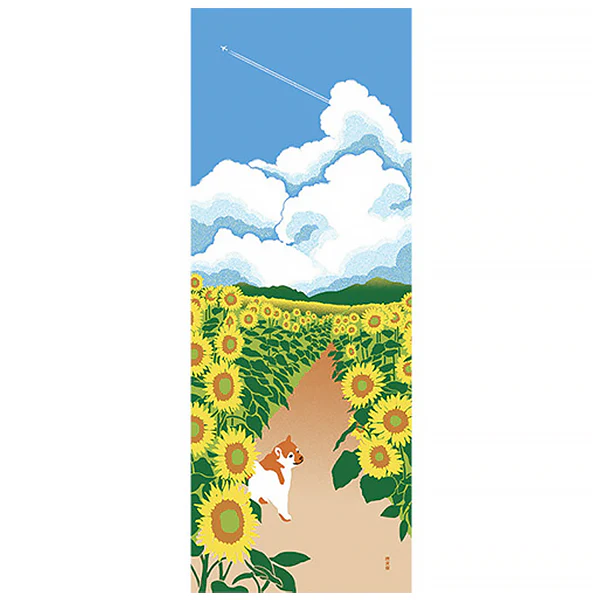 Tenugui Shiba Inu - Himawari Walking