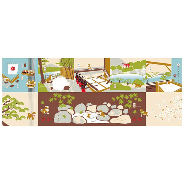 Tenugui Shiba Inu - Onsen Tour