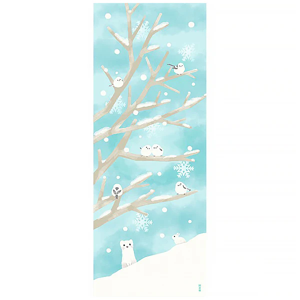 Tenugui Snow & Cat