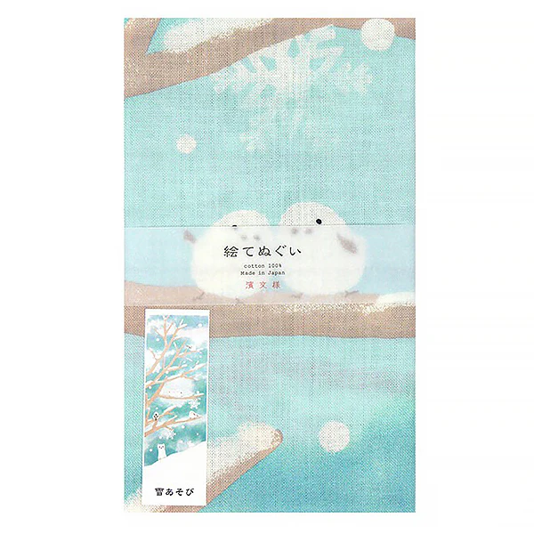 Tenugui Snow & Cat - Image 2