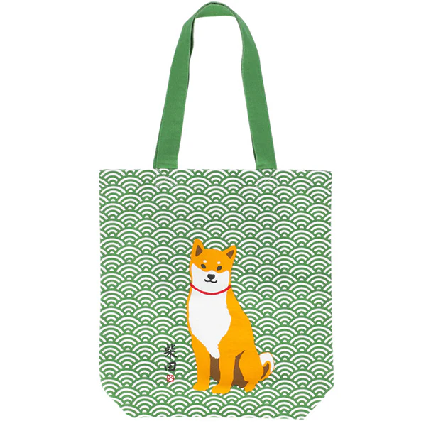 Tote Bag Shiba Inu - Aomi Vague, Vert