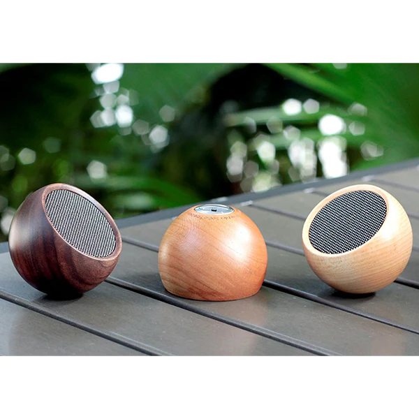 Tumbler Selfie Speaker - Enceinte Bluetooth Bascule en Bois, Noyer - Image 7