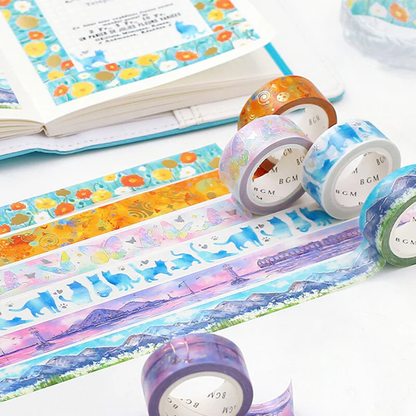Washi Tape Dotted Stripes - Evening Scene - Image 5