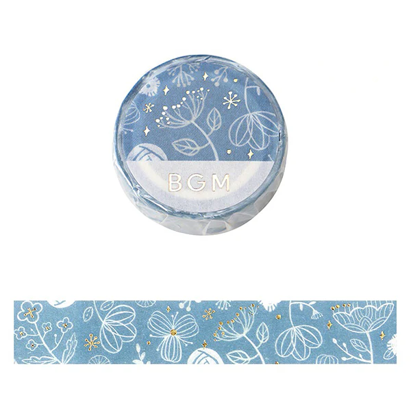 Washi Tape Flower & Grass - Blue