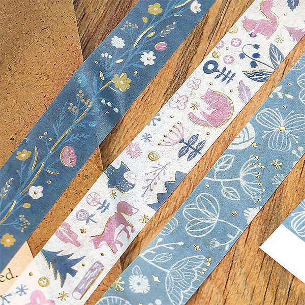 Washi Tape Flower & Grass - Blue - Image 3