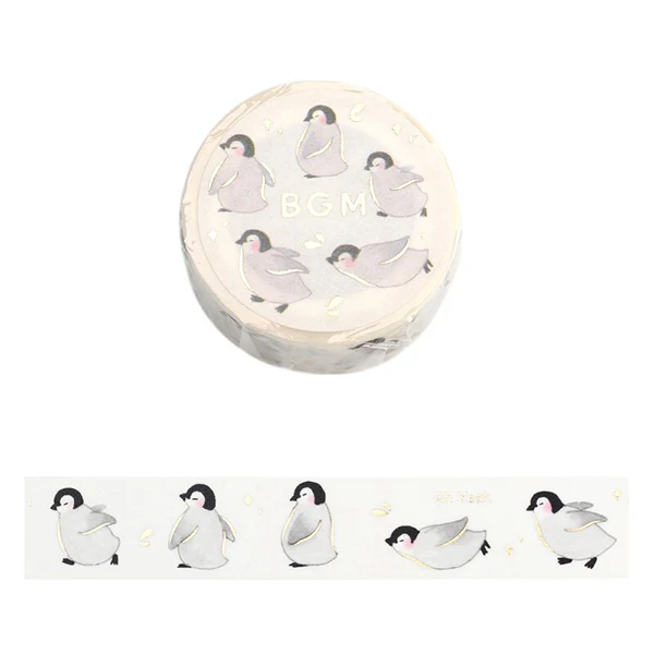 Washi Tape Foil Stamping - Running Penguin