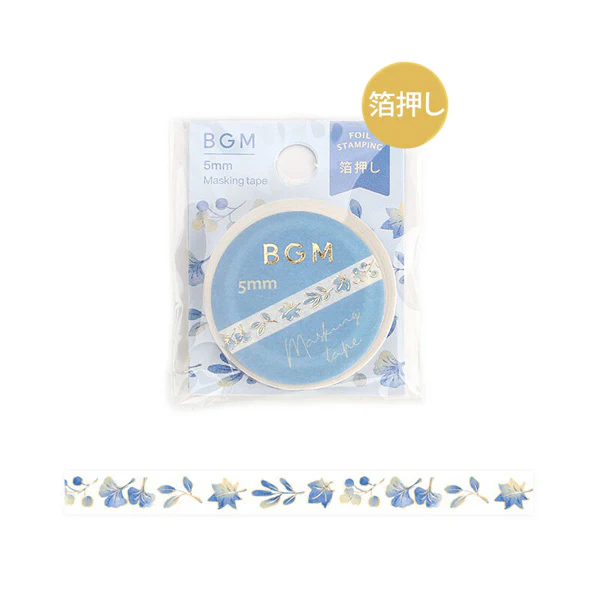 Washi Tape Life Foil Stamping - Blue Leaf