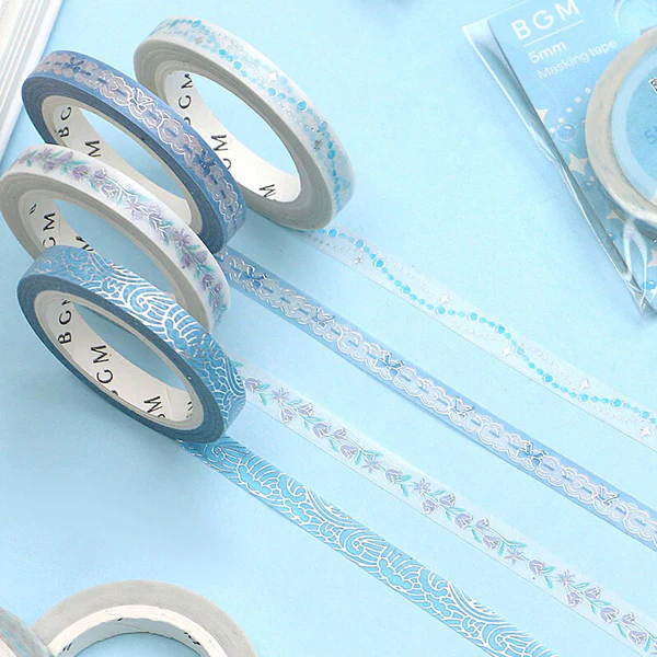 Washi Tape Life Foil Stamping - Blue Sea Wave - Image 4