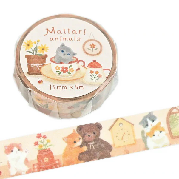 Washi Tape Matari Animals - Cat Kitten