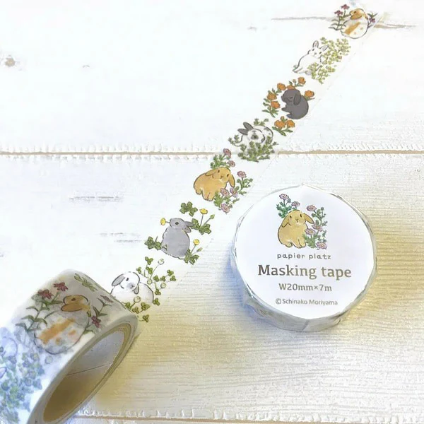 Washi Tape Moriyama - Rabbit Flower