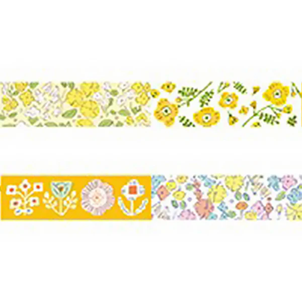 Washi Tape Rétro Diary - Yellow Flowers - Image 2