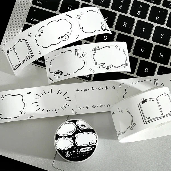 Washi Tape - Round Stickers, Sketches - Image 2