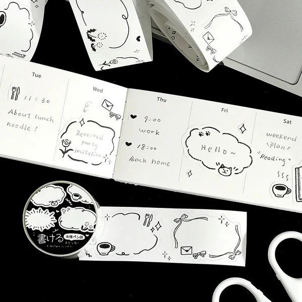 Washi Tape - Round Stickers, Sketches - Image 4