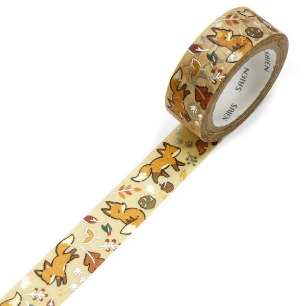 Washi Tape Saien - Fox & Fallen Leaves - Image 2