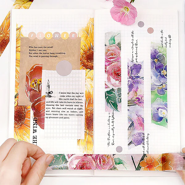 Washi Tape Watercolor Flower - Mukaihawaii - Image 3