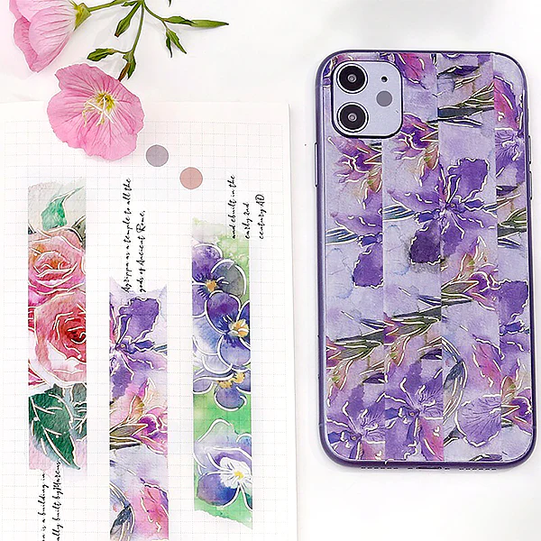 Washi Tape Watercolor Flower - Violet - Image 5