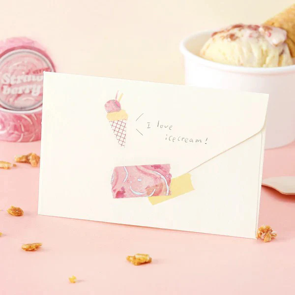 Washi Tape We Love Ice - Strawberry - Image 4
